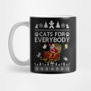 Cats For Everybody Christmas Cute Cat Lover Ugly Sweater Mug